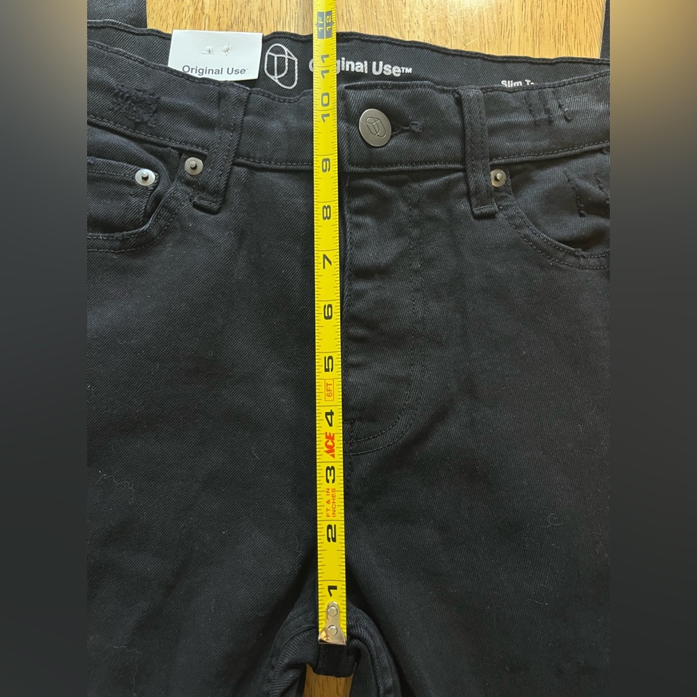 Original Use Jeans Mens 30X30 Black Slim Taper Distressed Stretch Denim NWT - Picture 11 of 12